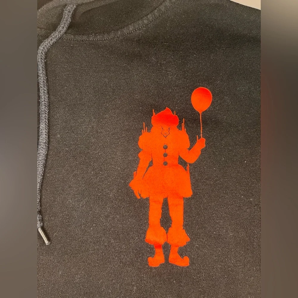 IT Chapter Two Men’s Pullover Hoodie Sweatshirt XL Black Pennywise‎ Movie Rare